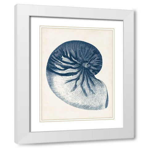 Coastal Collection in Indigo V White Modern Wood Framed Art Print with Double Matting by Vision Studio