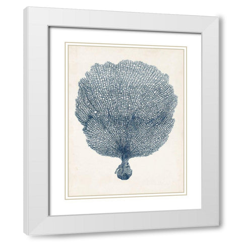 Coastal Collection in Indigo VI White Modern Wood Framed Art Print with Double Matting by Vision Studio