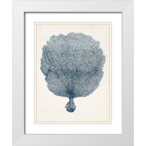 Coastal Collection in Indigo VI White Modern Wood Framed Art Print with Double Matting by Vision Studio