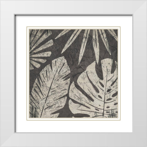 Tribal Palms I White Modern Wood Framed Art Print with Double Matting by Vess, June Erica