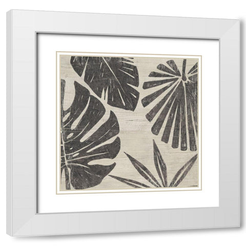 Tribal Palms II White Modern Wood Framed Art Print with Double Matting by Vess, June Erica