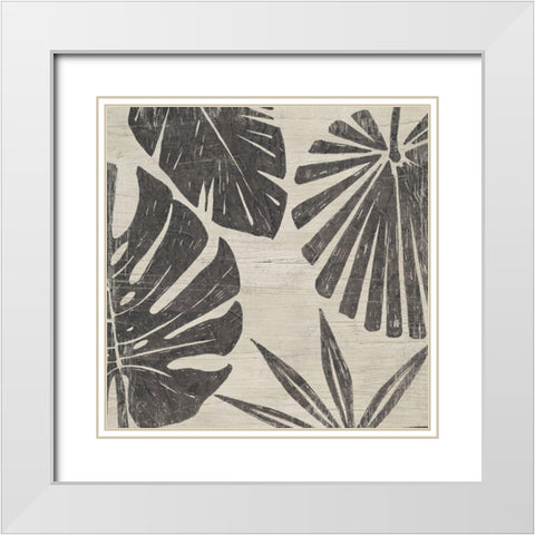 Tribal Palms II White Modern Wood Framed Art Print with Double Matting by Vess, June Erica