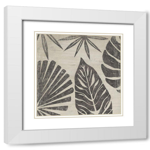 Tribal Palms III White Modern Wood Framed Art Print with Double Matting by Vess, June Erica