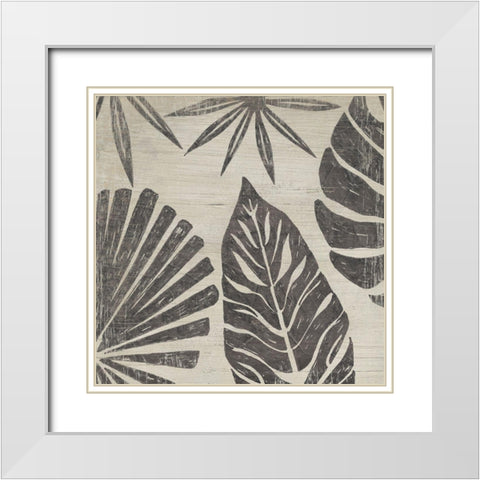 Tribal Palms III White Modern Wood Framed Art Print with Double Matting by Vess, June Erica