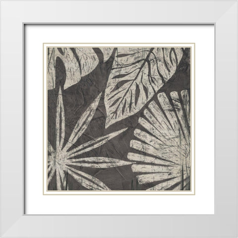 Tribal Palms IV White Modern Wood Framed Art Print with Double Matting by Vess, June Erica