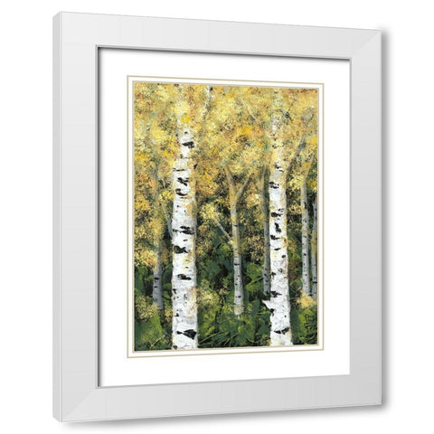 Birch Treeline I White Modern Wood Framed Art Print with Double Matting by Reynolds, Jade