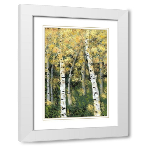 Birch Treeline III White Modern Wood Framed Art Print with Double Matting by Reynolds, Jade