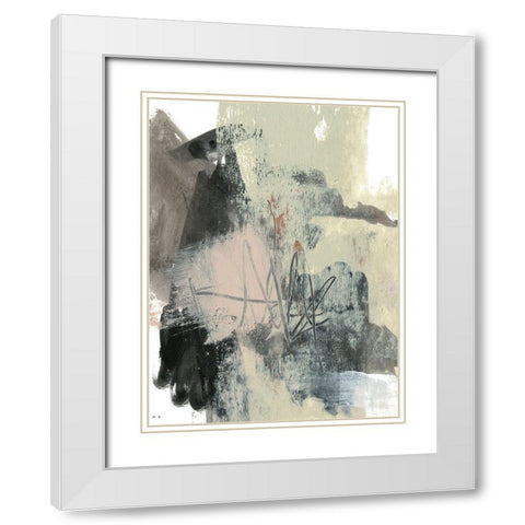Blush and Black I White Modern Wood Framed Art Print with Double Matting by Goldberger, Jennifer