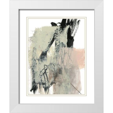 Blush and Black II White Modern Wood Framed Art Print with Double Matting by Goldberger, Jennifer