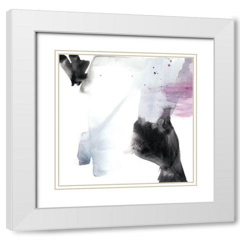 Violet Bloom I White Modern Wood Framed Art Print with Double Matting by Goldberger, Jennifer