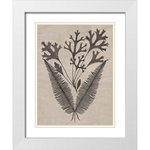 Eloquent Leaves IV White Modern Wood Framed Art Print with Double Matting by Vision Studio