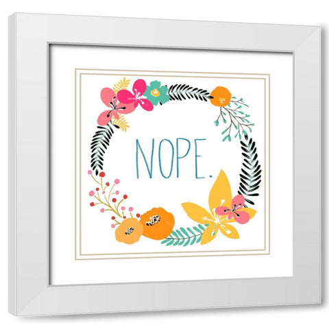 Snarky Florals I White Modern Wood Framed Art Print with Double Matting by Vess, June Erica