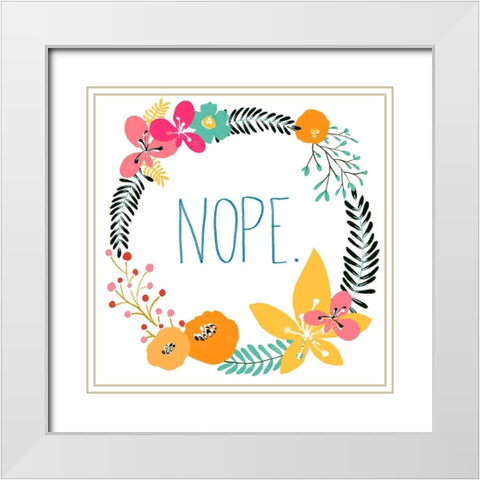 Snarky Florals I White Modern Wood Framed Art Print with Double Matting by Vess, June Erica