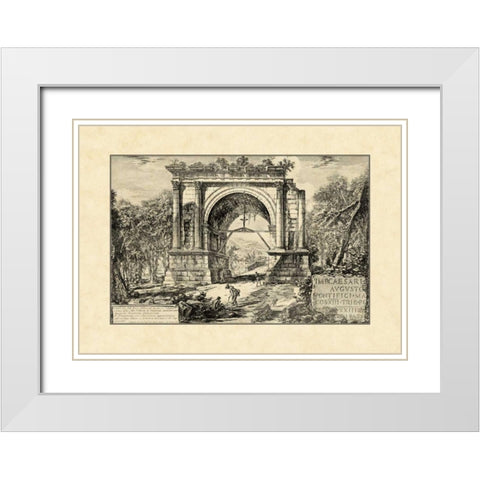 Vintage Roman Ruins II White Modern Wood Framed Art Print with Double Matting by Piranesi, Giovanni