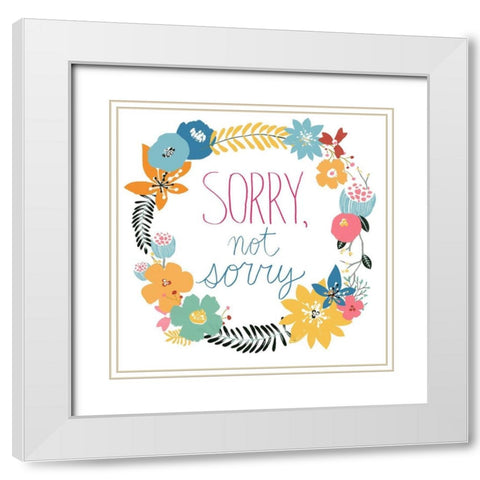 Snarky Florals II White Modern Wood Framed Art Print with Double Matting by Vess, June Erica