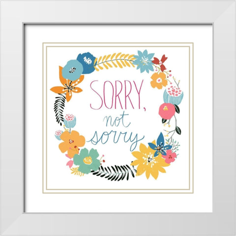 Snarky Florals II White Modern Wood Framed Art Print with Double Matting by Vess, June Erica