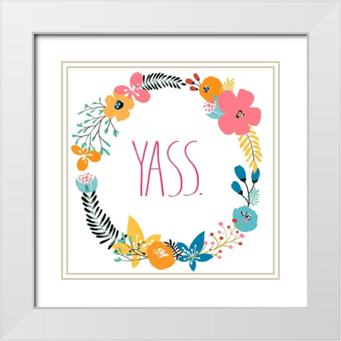 Snarky Florals III White Modern Wood Framed Art Print with Double Matting by Vess, June Erica