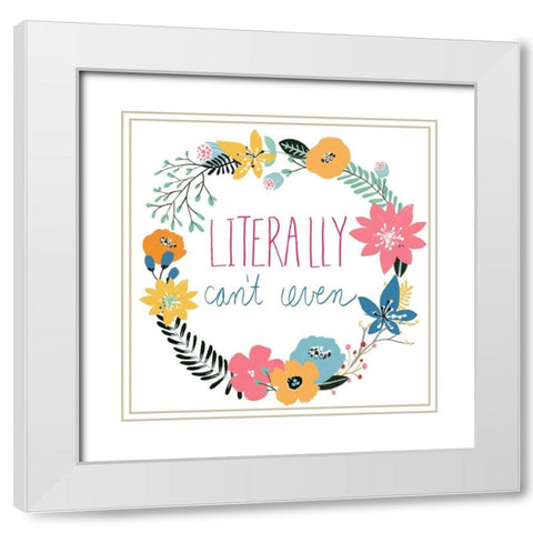 Snarky Florals VI White Modern Wood Framed Art Print with Double Matting by Vess, June Erica