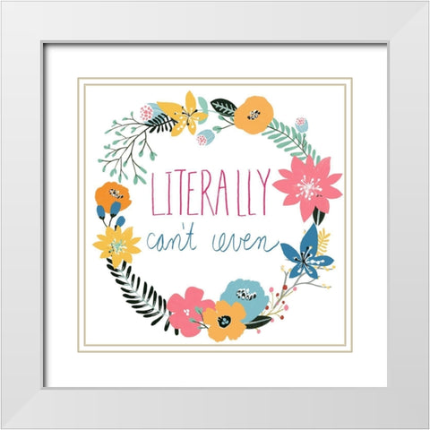 Snarky Florals VI White Modern Wood Framed Art Print with Double Matting by Vess, June Erica