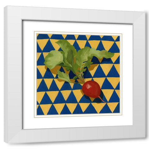 Geo Veggies II White Modern Wood Framed Art Print with Double Matting by Scarvey, Emma