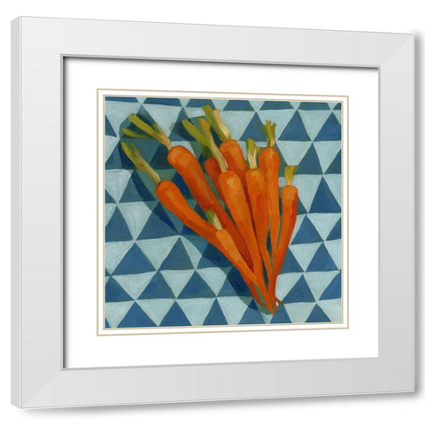 Geo Veggies III White Modern Wood Framed Art Print with Double Matting by Scarvey, Emma