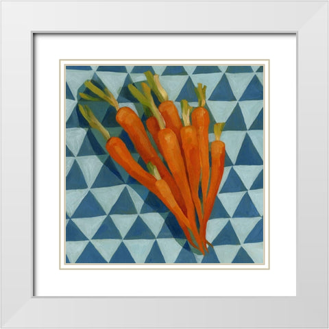 Geo Veggies III White Modern Wood Framed Art Print with Double Matting by Scarvey, Emma