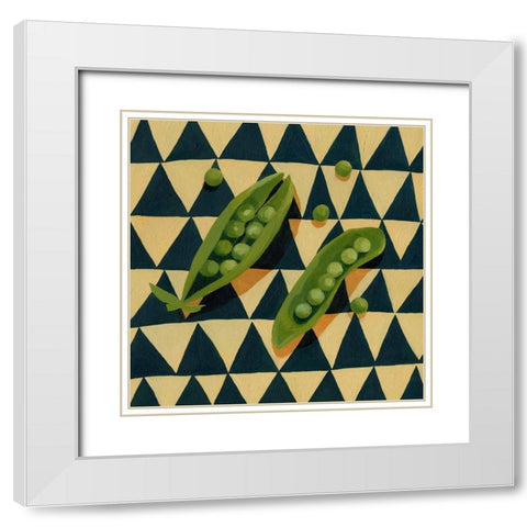 Geo Veggies IV White Modern Wood Framed Art Print with Double Matting by Scarvey, Emma