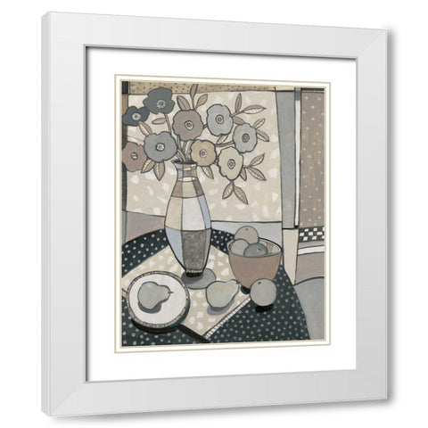 Table Top I White Modern Wood Framed Art Print with Double Matting by OToole, Tim