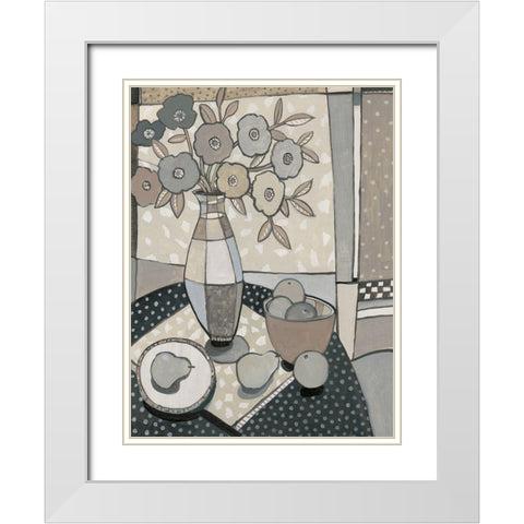 Table Top I White Modern Wood Framed Art Print with Double Matting by OToole, Tim