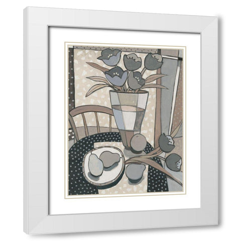 Table Top II White Modern Wood Framed Art Print with Double Matting by OToole, Tim