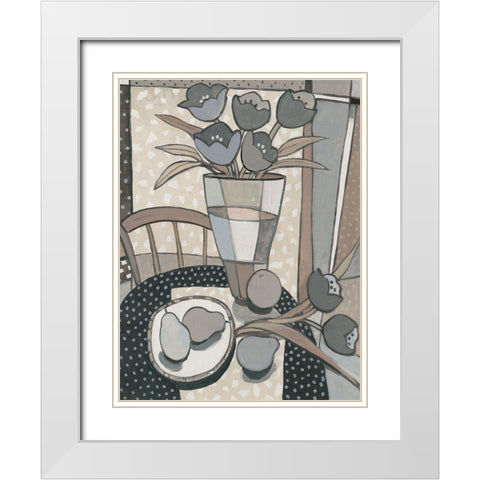 Table Top II White Modern Wood Framed Art Print with Double Matting by OToole, Tim