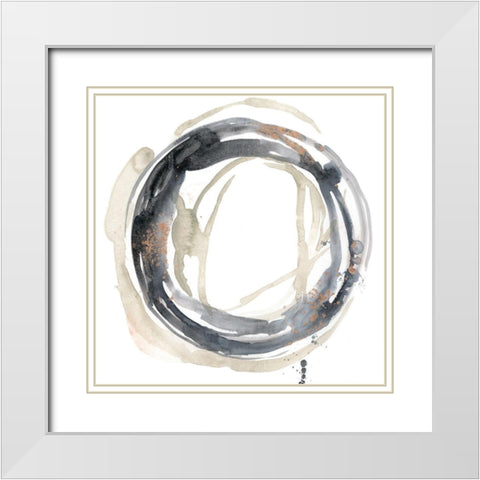 Neutral Revolution II White Modern Wood Framed Art Print with Double Matting by Goldberger, Jennifer