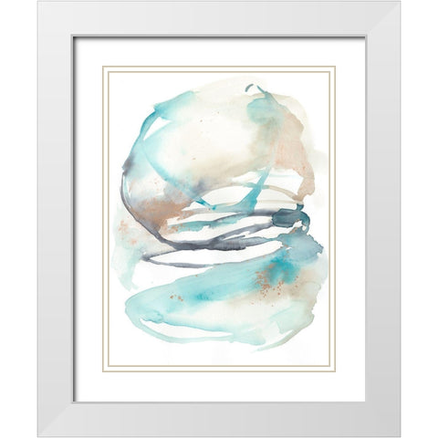 Spiral Bloom II White Modern Wood Framed Art Print with Double Matting by Goldberger, Jennifer