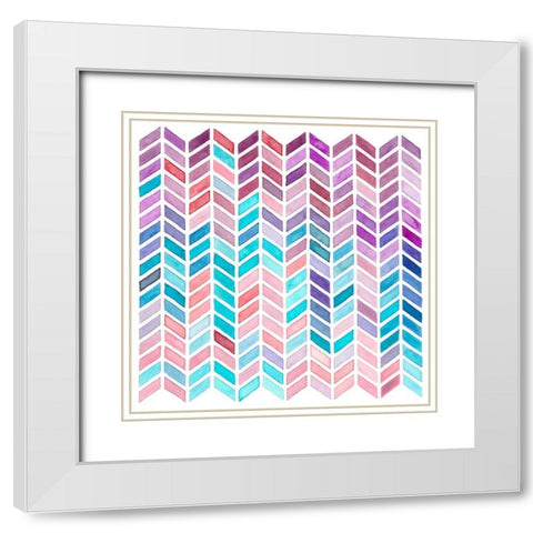 Geometric Trance II White Modern Wood Framed Art Print with Double Matting by Moore, Regina