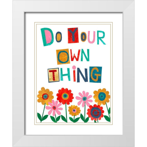 Positive Power II White Modern Wood Framed Art Print with Double Matting by Moore, Regina