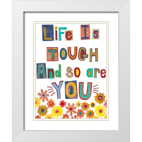 Positive Power III White Modern Wood Framed Art Print with Double Matting by Moore, Regina