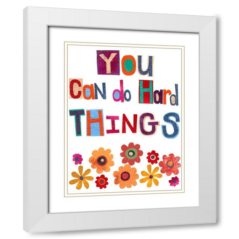Positive Power IV White Modern Wood Framed Art Print with Double Matting by Moore, Regina