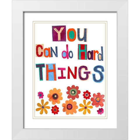 Positive Power IV White Modern Wood Framed Art Print with Double Matting by Moore, Regina