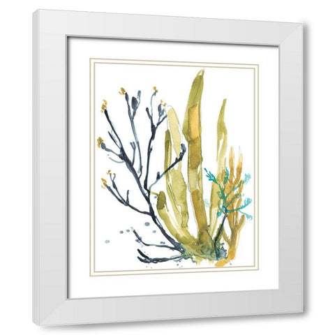 Reef Illusion I White Modern Wood Framed Art Print with Double Matting by Goldberger, Jennifer