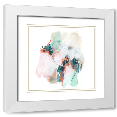 Tangerine Cloud I White Modern Wood Framed Art Print with Double Matting by Vess, June Erica
