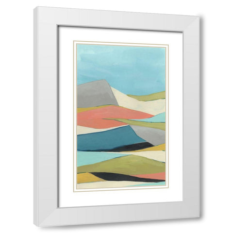 Geoscape I White Modern Wood Framed Art Print with Double Matting by Vess, June Erica
