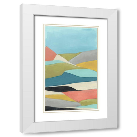Geoscape II White Modern Wood Framed Art Print with Double Matting by Vess, June Erica