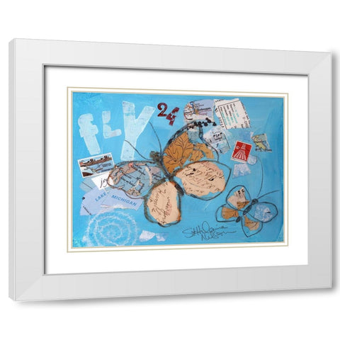 Fly II White Modern Wood Framed Art Print with Double Matting by St. Hilaire, Elizabeth