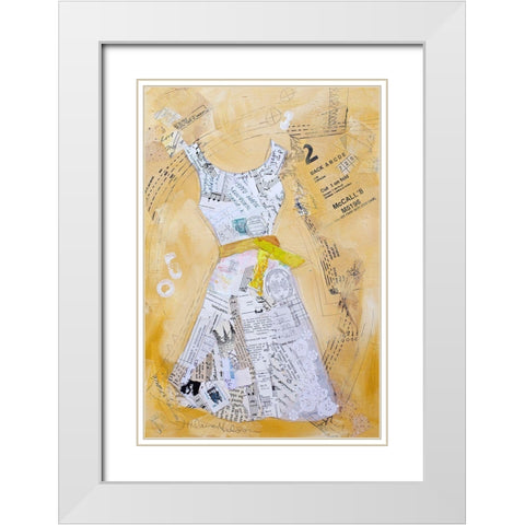 Dress Whimsy III White Modern Wood Framed Art Print with Double Matting by St. Hilaire, Elizabeth