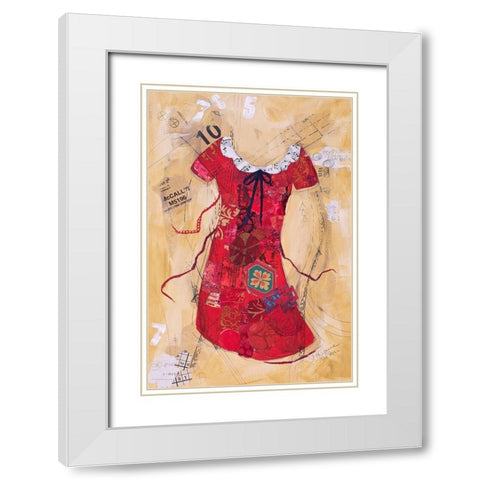 Dress Whimsy V White Modern Wood Framed Art Print with Double Matting by St. Hilaire, Elizabeth