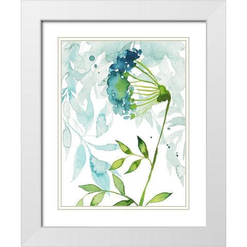 Flower and Leaf Layers I White Modern Wood Framed Art Print with Double Matting by Popp, Grace