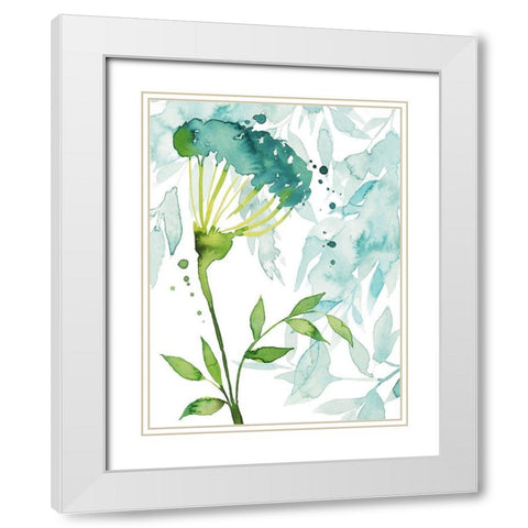 Flower and Leaf Layers II White Modern Wood Framed Art Print with Double Matting by Popp, Grace