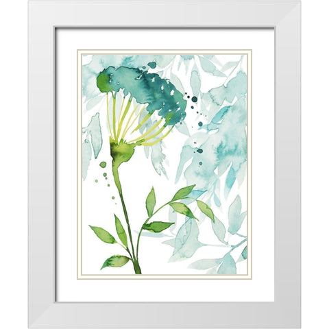 Flower and Leaf Layers II White Modern Wood Framed Art Print with Double Matting by Popp, Grace