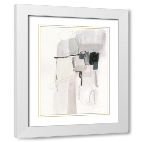 Spree III White Modern Wood Framed Art Print with Double Matting by Borges, Victoria