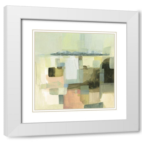 Apricot and Sage I White Modern Wood Framed Art Print with Double Matting by Borges, Victoria